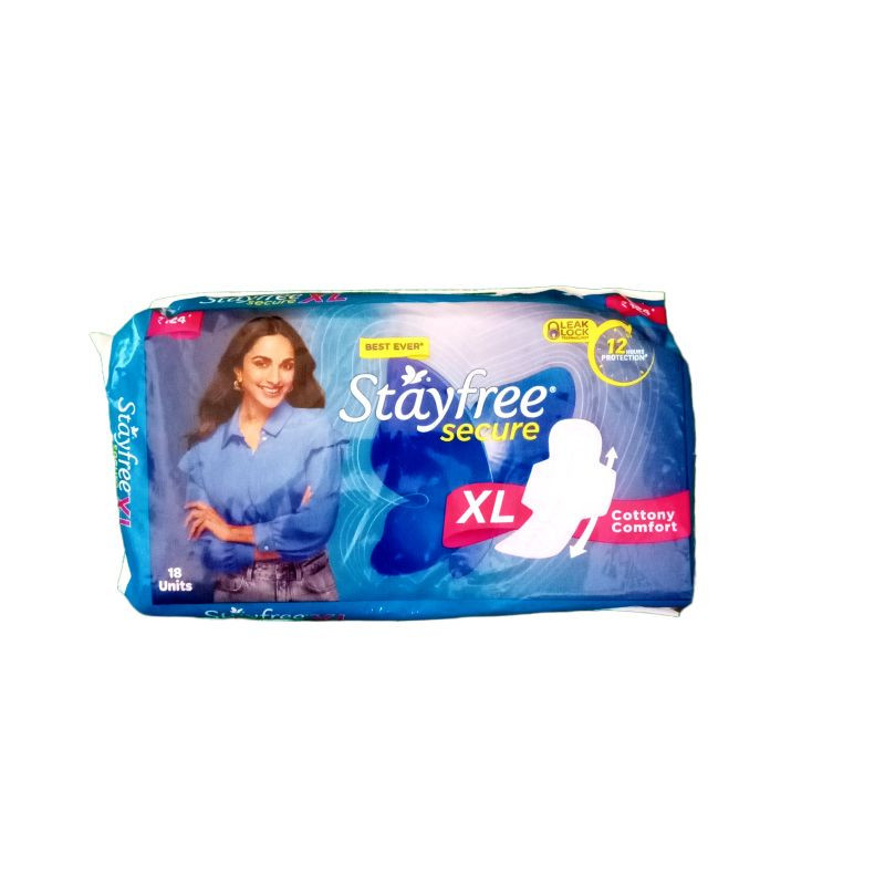 Stayfree Secure Cottony Comfort Sanitary Pad XL 18 N
