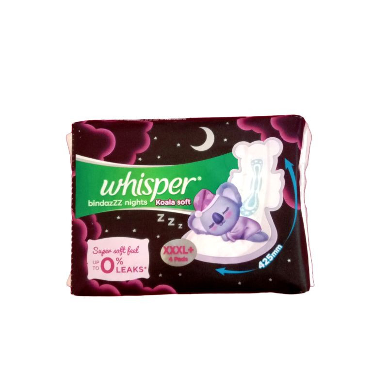 Whisper Bindaz Nights Koala Soft Sanitary Pad XXXLP 4 N