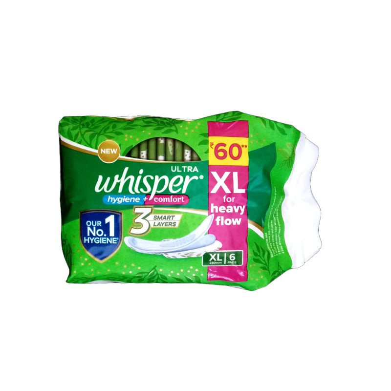 Whisper Hygiene Comfort Ultra Sanitary Pad XL 6 N