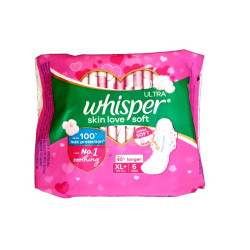 Whisper Skin Love Soft Ultra Sanitary Pad XLP 6 N