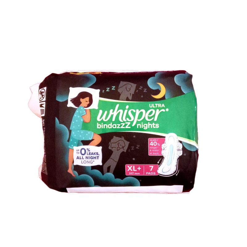Whisper Bindaz Nights Ultra Sanitary Pad XLP 7 N