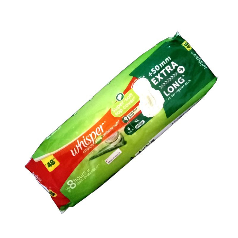 Whisper Choice Cottony Soft Sanitary Pad XL 6 N