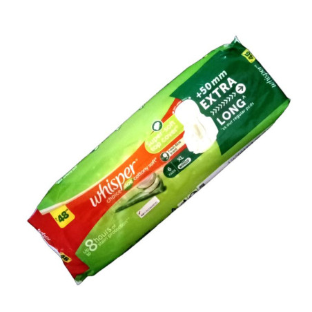 Whisper Choice Cottony Soft Sanitary Pad XL 6 N