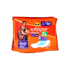 Whisper Choice Ultra Sanitary Pad XL 6 N