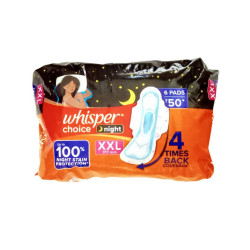 Whisper Choice Night Sanitary Pad XXL 6 N