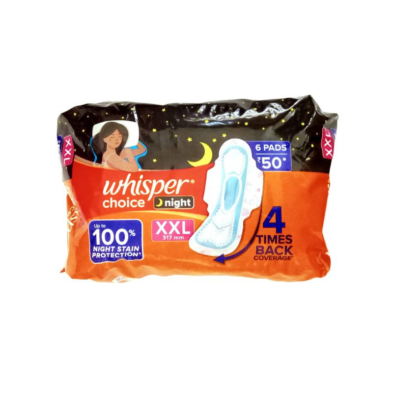 Whisper Choice Night Sanitary Pad XXL 6 N